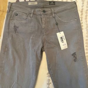 Ag Adriano Goldschmied Grey "the Legging" Skinny Jeans